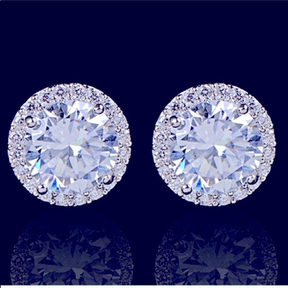 NWT 5 Star ⭐️ White Gold Plated Crystal Zi…
